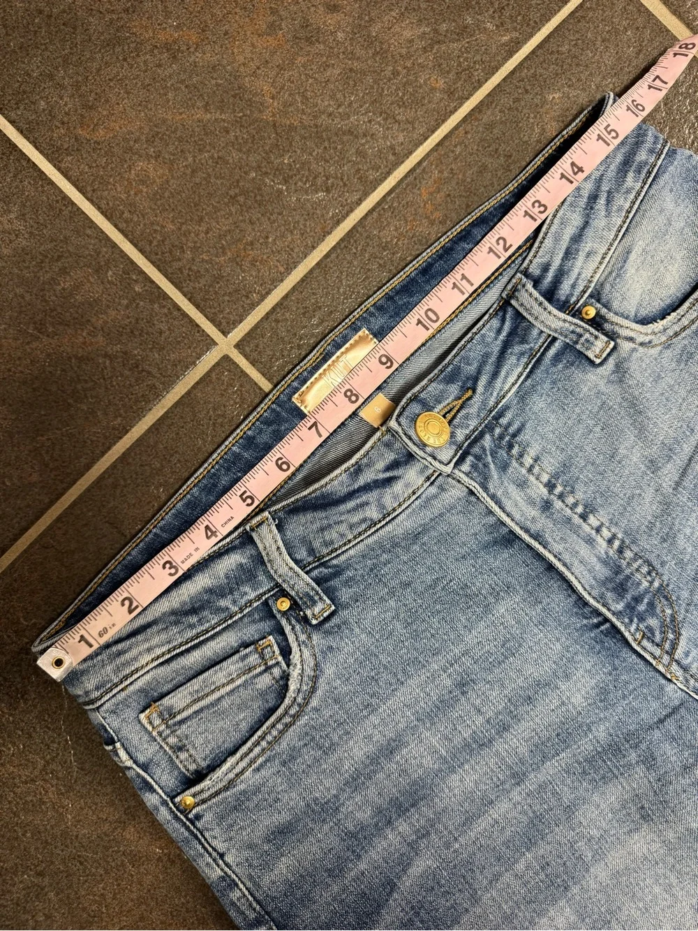 Kut From the Kloth Meg Fab Ab Wide Leg Denim Jeans High Rise Cuffed Hem Blue 6 - Picture 10 of 14